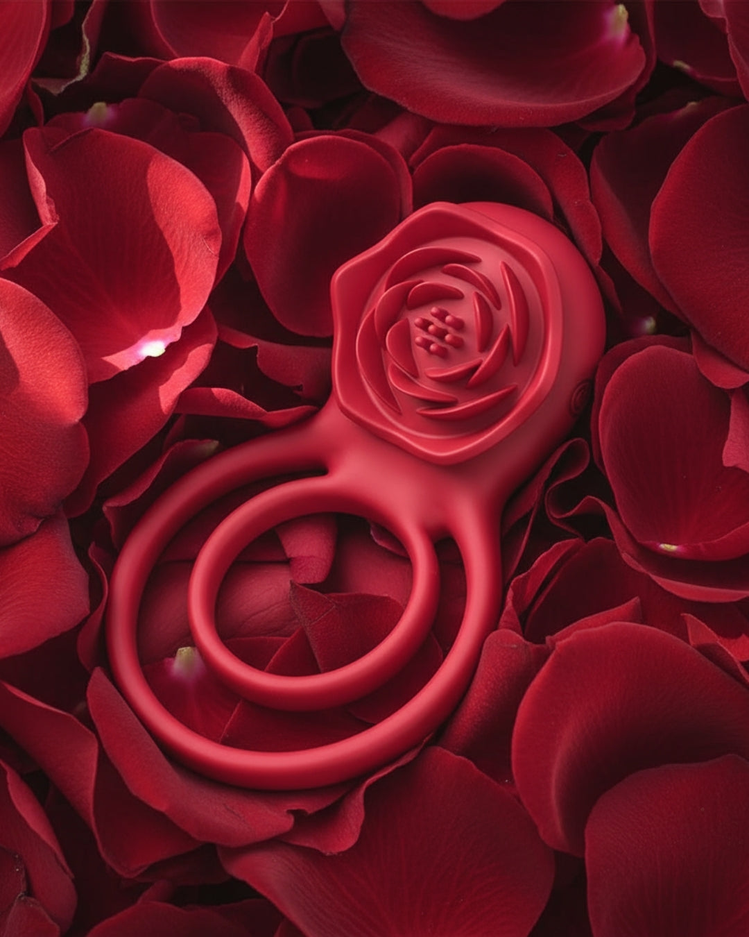 Rose Type Vibration Dual Cock Ring