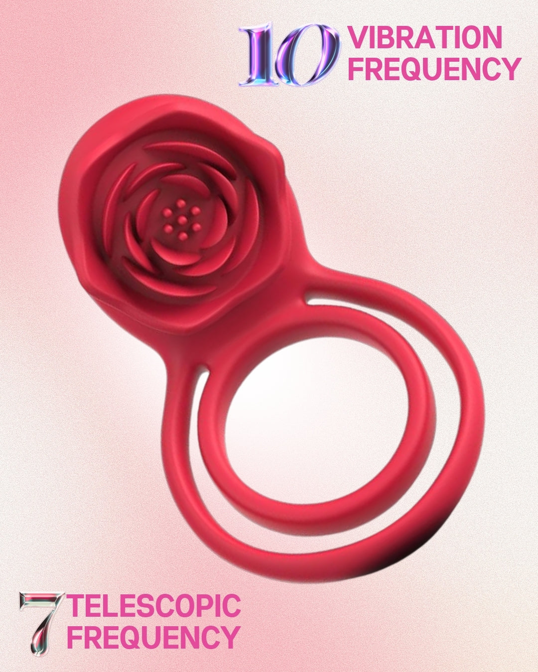Rose Type Vibration Dual Cock Ring