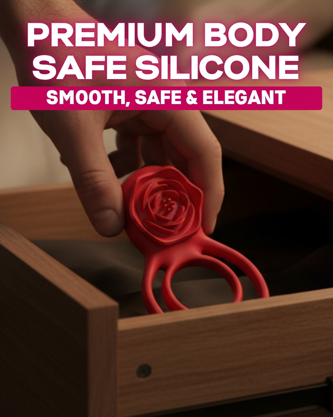 Rose Type Vibration Dual Cock Ring