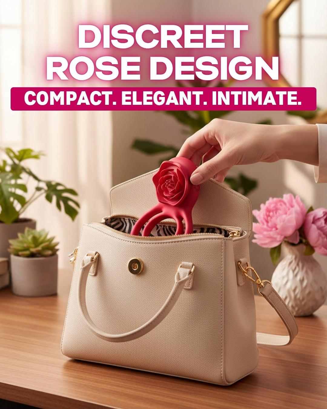 Rose Type Vibration Dual Cock Ring