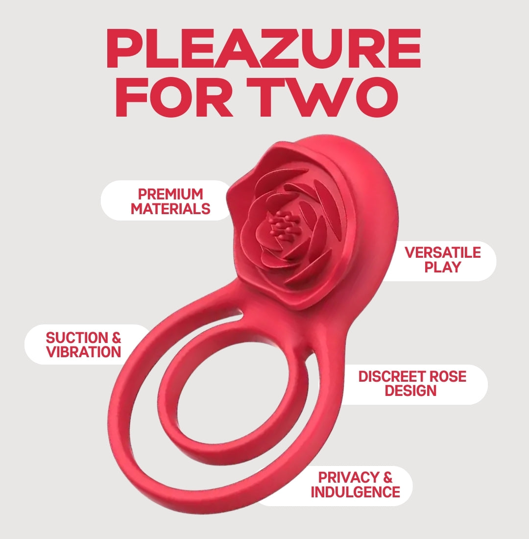 Rose Type Vibration Dual Cock Ring